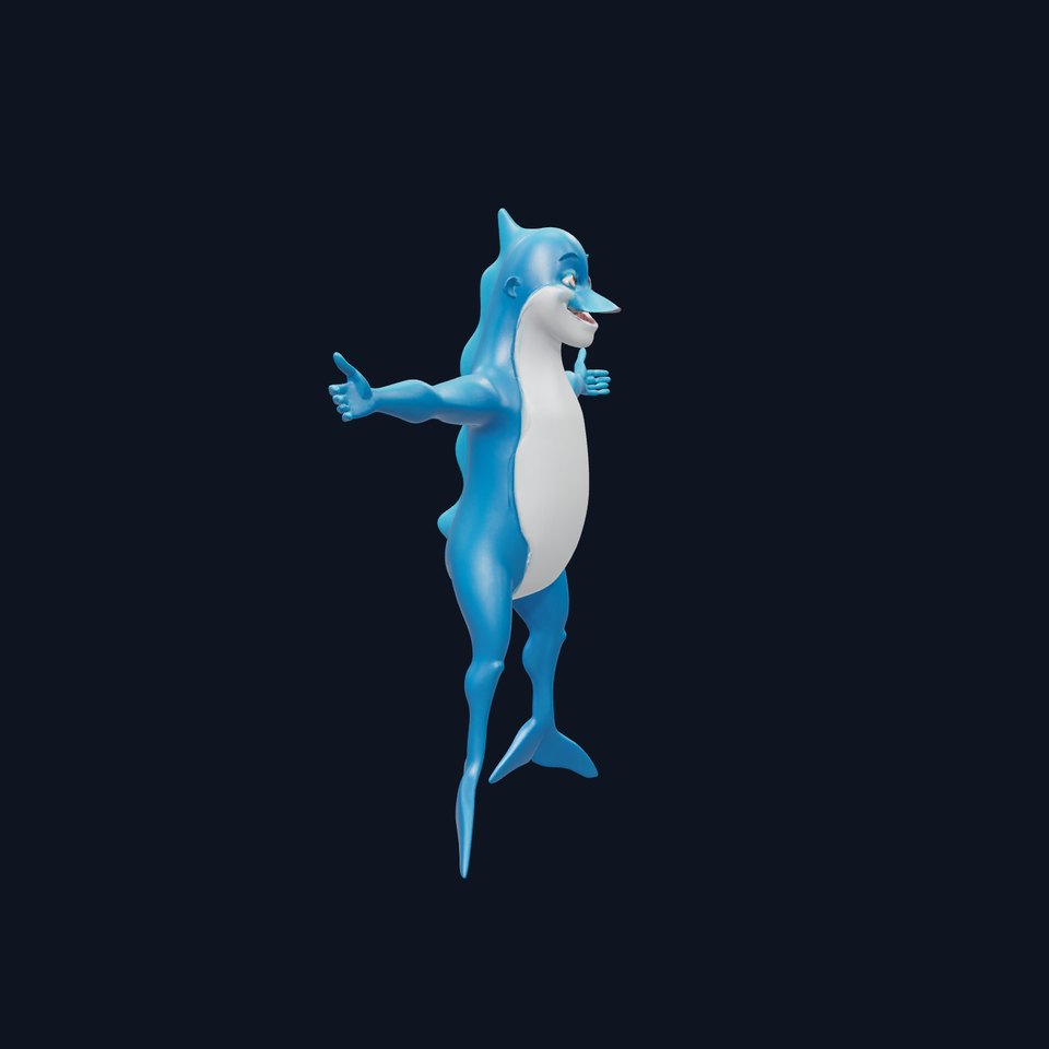 Charming Blue Dolphin model pack